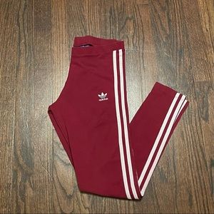 Adidas Leggings Women Size S Red Sporty